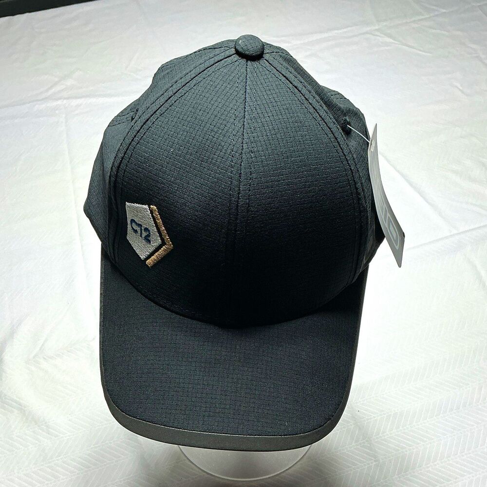 OGIO C12 Black Adjustable Strapback Baseball Cap Logo Unisex Adult One Size